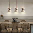 Cream Travertine Stone LED Chandelier Pendant Light for Bedroom by Ljojo