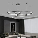 Modern 5 Ring Led Pendant Lights Dimmable - Gold Black Brown Chandelier by Ljojo