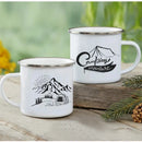 Enamel Mountain Mug with Handle by Ljojo. Best Camping Gift for Outdoor Lovers