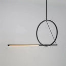 Ljojo Black Strip LED Pendant Light - Modern Hanging Lamp for Dining Room Table
