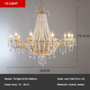 European Living Room Gold Crystal Chandelier Luxury Pearl Pendant Lights by Ljojo