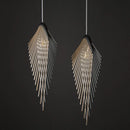 Black Metal Art LED Pendant Ceiling Lamp by Ljojo for Modern Living Room & Staircase