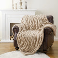 Ljojo Luxe Dual Sided Plush Faux Rabbit Fleece Throw Blanket