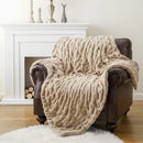 Ljojo Luxe Dual Sided Plush Faux Rabbit Fleece Throw Blanket
