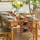 Autumn Red Panda Maple Leaf Table Runner by Ljojo: Festive Dining Decor