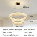 Ljojo Luxury Crystal Pendant Lights Elegant Hanging Chandelier for Dining Living Room Home