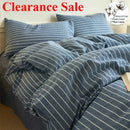 Ljojo Luxury Cotton Stripe Duvet Cover Set - Yarn-Dyed Bedding Set