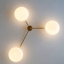 Modern Gold Glass Ceiling Light Fixture for Bedroom Dining Room by Ljojo