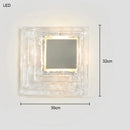 Ljojo Medieval Style Glacier Blue Glass Square Wall Lamp for Living Room and Bedroom