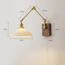 Ljojo Long Arm LED Wall Light with Pull Chain Switch & Walnut Canopy