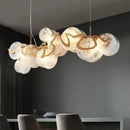 Ljojo Minimalist Glass Pendant Light in Gold Iron for Luxury Living Room