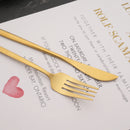 Ljojo Mirror Stainless Steel Dinner Fork Set - 6Pcs Flatware Gold Silverware