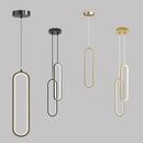 Ljojo LED Pendant Chandelier, Modern Minimalist Gold Black Hanging Lamp