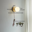 Ljojo LED Glass Wall Lights: Nordic White Bedside Sconce with Switch