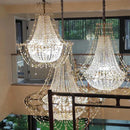 Ljojo Luxury Crystal Chandelier for High Ceiling Living Room