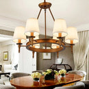 Vintage LED Ceiling Chandelier Lamp Fabric Pendant Light Fixture for Home Bedroom Dining - Ljojo