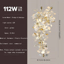 Modern Ceramics Ginkgo Leaf Chandelier Lamp Atmospheric Luxury Villa Loft Hotel Home - Ljojo