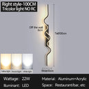 LED Wall Sconce Light 80/100CM Long Strip Bedroom Decor Irregular Black Lamp Ljojo