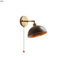 Ljojo LED Walnut Wood Wall Lamp Sconce, Modern Japanese Style, Pull Chain Switch