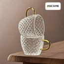 Ljojo 100ml Glass Fish Scale Teacup Set Transparent Handle Kung Fu Small Cup