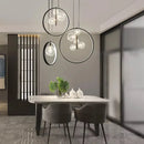 Ljojo Metal Ring Glass Pendant Light for Home Interior Decor