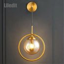 Golden Glass Ball Wall Sconce - Ljojo Bedside Wall Lamp for Modern Home Decor
