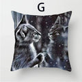 Cat Pattern Cushion Cover 45x45cm - Ideal Sofa & Home Decor Gift by Ljojo