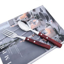 Ljojo 24-Piece Stainless Steel Wooden Handle Cutlery Set