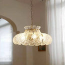 Ice Melting Flower Retro French Glass Chandelier - Luxury Bedroom Bedside Pendant Light