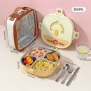 Ljojo 304 Stainless Steel Divided Lunch Box with Cutlery & Leakproof Design