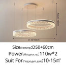 LED Rings Chandelier Minimalist Acrylic Hanging Light for Living Room | Ljojo