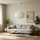 Nordic Wabi Sabi Fabric Pendant Light: Soft Glow Chandelier for Minimalist Home by Ljojo