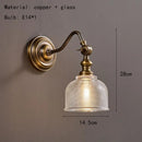 Ljojo American Classic Old Copper Wall Lamp Brass LED Home Decor Indoor Parlor Sconce