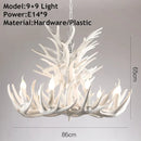 Ljojo Resin Antler Pendant Chandelier Industrial Deer Horn Lights House Decoration Fixtures