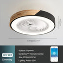 Ljojo 52CM Green Wood Ceiling Fan Light With Remote Control for Bedroom Dining Room