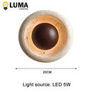Wabi-Sabi Travertine LED Wall Light Stone Sconce for Bedroom Livingroom by Ljojo