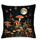 Enchanted Night Mushroom & Butterfly Pillow Cover for Sofa, Bedroom, Car - Ljojo