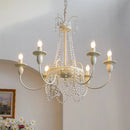 French Romantic White Led Chandelier Bedroom E14 Pendant Light Creamy Luminarias - Ljojo.