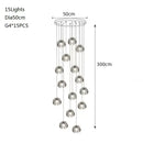 Modern Glass Crystal Chandelier Adjustable Nordic Stairs Light by Ljojo