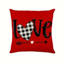 Ljojo Love Bow Buffalo Plaid Pillowcase - Home Sofa Cushion Cover & Gift