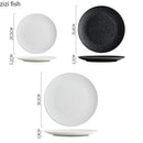 Ljojo Matte Ceramic Steak Pasta Dessert Salad Plate Hammer Pattern Shallow Restaurant Tableware
