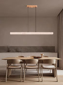 Natural Limestone Pendant Lamp Large Rectangular Luxurious Dining Table Lighting by Ljojo