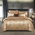 Ljojo Luxury Jacquard Bedding Set - European Style Satin Duvet Cover for Double Bed