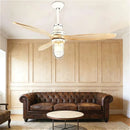 Ljojo Edison Loft Industrial LED Pendant Light Wood Iron Ceiling Fan Home Decor Fixture