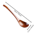 Ljojo Long Handle Wooden Rice Spoon for Noodles, Soup & Everyday Use