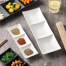 Ljojo Matte Ceramic Seasoning Dish 3 Grids Sushi Plate Molecular Cuisine Tableware