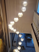LED Staircase Chandelier Modern Glass Hollow Sphere Ljojo