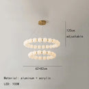Nordic Modern Cream Pearl Circle LED Chandelier for Elegant Living & Dinning Spaces by Ljojo