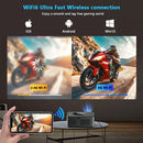 Ljojo™ Smart Home Theater Projector 4K Full HD Auto Focus Native 1080P WiFi Bluetooth