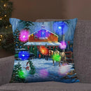 Ljojo LED Retro Santa Christmas Lights Pillowcase Home Decor 45x45